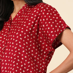 Bandhani Shirt (Red)